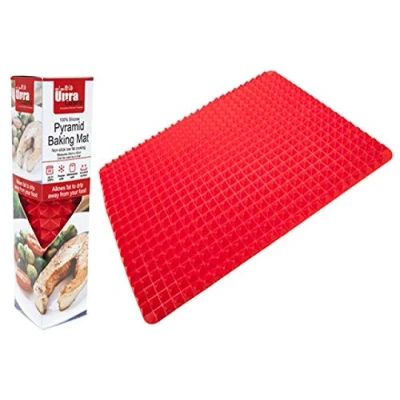 Image of Silicone Pyramid Cooking Baking Mat Non Stick Fat Reducing Crisper Sheet or Trivet 29cm by 40cm