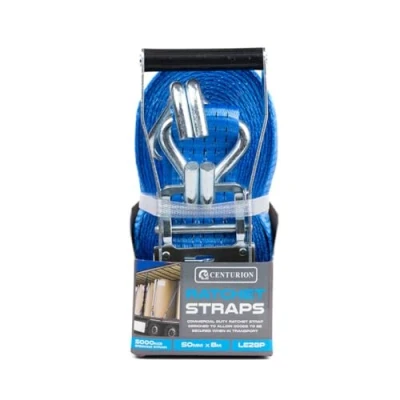 Image of Centurion LE28P 8M Heavy Duty Ratchet Tie Down Strap, 5000kg Load Break Strength, 50mm PES Webbing