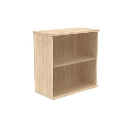 Image of Office Hippo Heavy Duty 2 Tier Bookcase, Book Filing Cabinet, Storage Unit With Adjustable Shelf &amp; Feet, Bookshelf Bookcase Suitable For Home Workplace, Canadian Oak, 40D x 80W 81.6Hcm