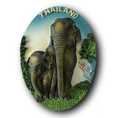 Image of Elephant Thailand Refrigerator Magnet 3D Tourist Souvenirs Sticker,Resin Craft Fridge Home &amp; Kitchen Decoration from China
