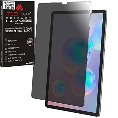 Image of TECHGEAR Anti Spy Galaxy Tab S6 10.5&quot; PRIVACY Glass Edition, Tempered Screen Protector [9H Toughness] [Scratch Resistant] [No Bubble] Designed For Samsung (SM T860 / SM T865)
