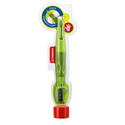 Image of Stabilo Easy 3.15 Ergonomic Pencil for Right Handers with Sharpener Light Green/Dark Green