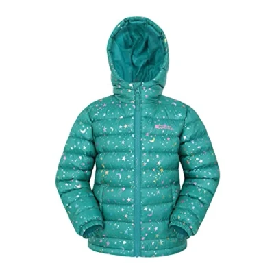 Image of Mountain Warehouse Seasons Padded Kids Jacket Water Resistant &amp; Lightweight Insulated Rain Coat for Boys Girls Great Autumn, Winter, School or Travelling Teal 7 8 Years