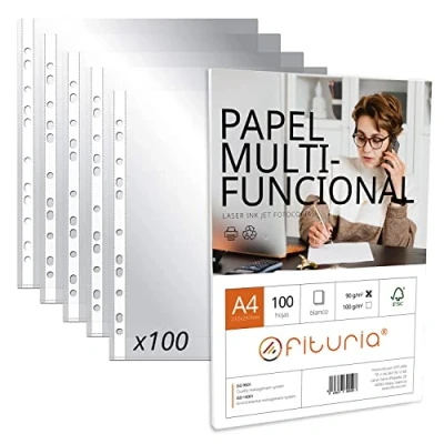 Image of Transparent A4 Plastic Sleeves, Pack of Multi Drill Covers for Folios + Sheets 100 90 g Purpose Ophyture (100 Sleeves Package g/m2)