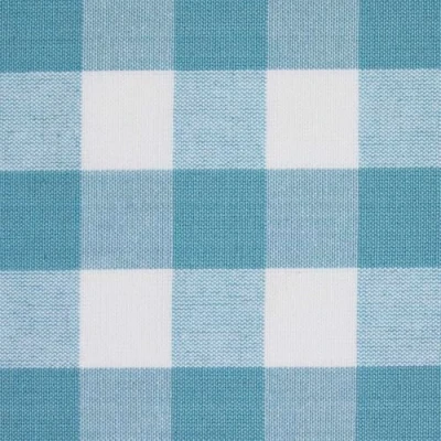 Image of HOMESCAPES 100% Cotton Blue Gingham Furnishing Fabric Block Check 150 cm Wide Thick Yarn Dyed Woven Pure for Upholstery Curtains Cushions and Soft Furnishings, Per Metre