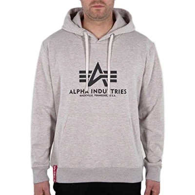 Image of ALPHA INDUSTRIES Men&#039;s Basic Sports Hoodie, Hazel Melange, M