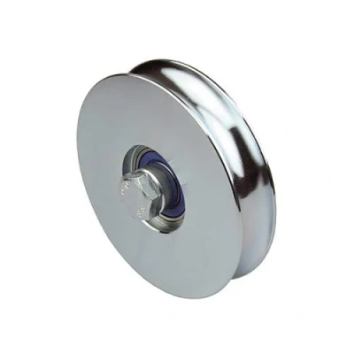 Image of DOJA Industrial Sliding Door Wheel 2 Pieces 100mm x 20mm Steel Gate Roller Wheels for Doors U Groove Bearings Bearing Pulley Track
