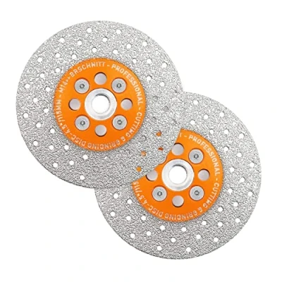 Image of Diamond Granite Cutting Wheel,BRSCHNITT 2pcs 115mm Vacuum Brazed Angle Grinder Blade with M14 Flange for Grinding Beveling Shaping Rounding Granite,Porcelain,Tile,Stone,Marble,Quartz