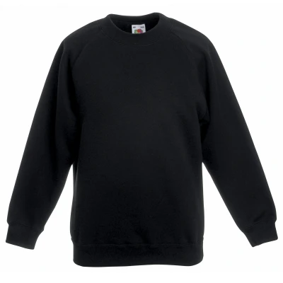 Image of Fruit Of The Loom 62039 girls&#039;s Children&#039;s Sweatshirt in Black