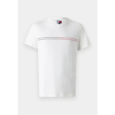 Image of Tommy Jeans Entry Graphic TEE Print Tshirt, Men&#039;s, Size: 36/38, Ecru