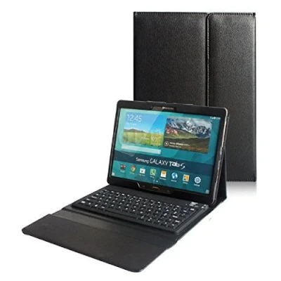 Image of L&amp;C® Bluetooth Keyboard Case For Samsung Galaxy 10.5 Inch Tab S Tablet Flip Stand T800 (Black)