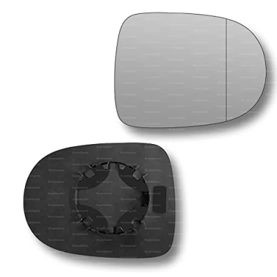 Image of Less4spares Replacement Wing Mirror Glass Right Compatible with Renault Clio 2009 2012 CLIP ON Driver Off side Blind Spot