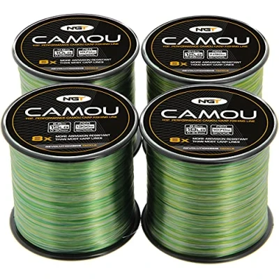 Image of Carp &amp; Coarse Fishing Line Camo Colour available in 8lb 10lb 12lb 15lb Breaking Strain (12lb)