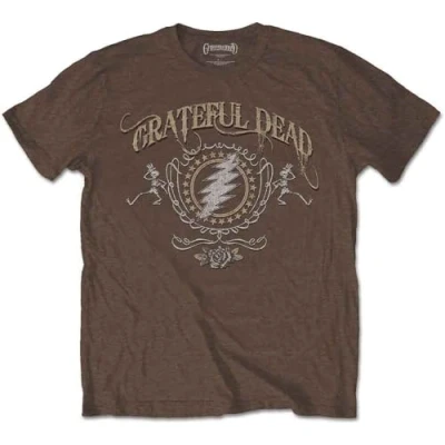 Image of Rock Off officially licensed products Grateful Dead Bolt Band Logo T Shirt XXL Brown