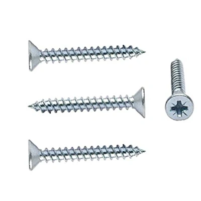 Image of Merriway BH04872 (50 Pcs) Pozi Twinthread CSK Screw, BZP 4 x 5/8 (3.0 16) Pack of 50 Pieces