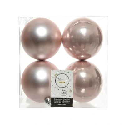 Image of Shatterproof Blush Pink Baubles 100mm Pack of 4 Christmas