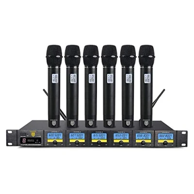 Image of PRORECK MX66 6 Channel UHF Wireless Microphone System with Hand held Microphones Karaoke Machine for Party/Wedding/Church/Conference/Speech (628.5MHz 633.5MHz 638.5MHz 643.5MHz 648.5MHz 653.5MHz)