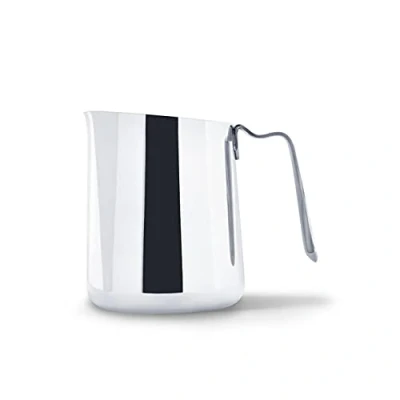 Image of Fellow Eddy Steaming Pitcher Milk Frother with Fluted Spout, Premium Barista Tools for Precision Latte Art, 18/8 Stainless Steel, Polished, 18oz Jug