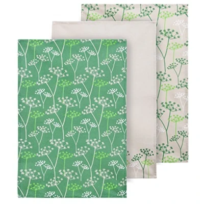 Image of Premier Housewares Cow Parsley Tea Towels Set of 3