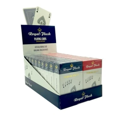 Image of Royal Flush Playing Cards UK 20 x Deck of Cards, Superior Cartamundi Linen Finish, Easy To Shuffle &amp; Durable, Multipack Red Blue, Great Gift For Games Night