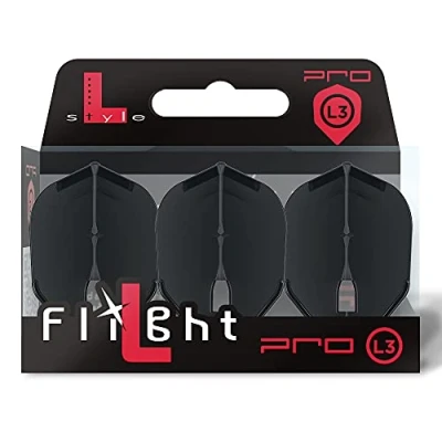 Image of 1 SET L STYLE CHAMPAGNE DART FLIGHTS SHAPE BLACK