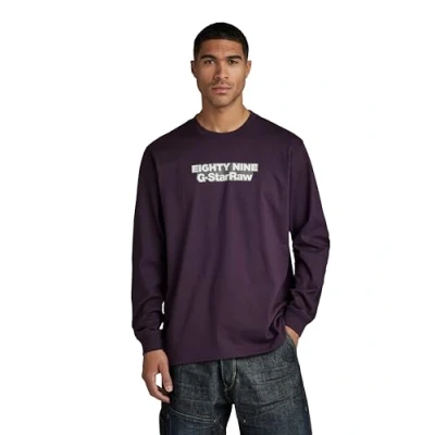 Image of G STAR RAW Men&#039;s Eighty Nine Graphic Loose T Shirt, Purple (lt maze D23886 C336 8880), S
