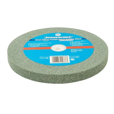 Image of Silverline Green Silicon Carbide Bench Grinding Wheel 200 x 20mm Medium