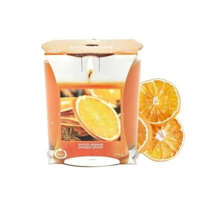 Image of Scented Candle Spiced Orange 170g Single Wick 45hrs Glass Jar Gift Idea