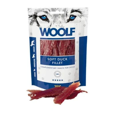 Image of WOOLF Soft Duck Fillet Dog Treats Complimentary Snacks for Dogs. All Natural Ingredients, High Meat Content, Nutritional, Free from Artificial Additives. Suitable Dogs (100g)