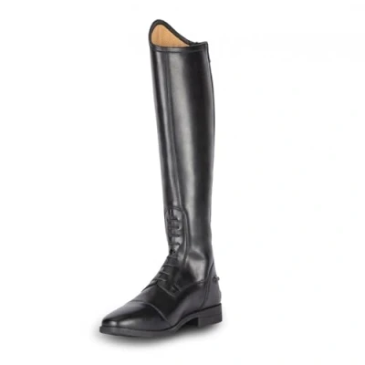 Image of Shires Moretta Ortona Childrens Tall Leather Horse Riding Boots Black UK5/EU38