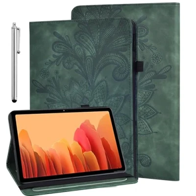 Image of GLANDOTU Case for Lenovo Tab M10 FHD Plus 10.3 inch TB X606F X606X, Lightweight Folio Flip Wallet PU Leather Tablet Cover with Fold Stand Function + Screen Protector &amp; Stylus pen Green