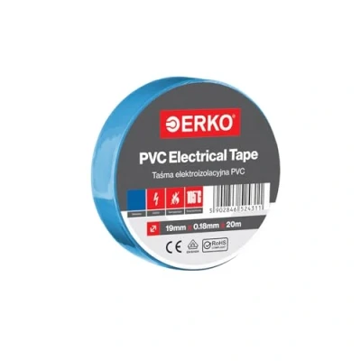 Image of ERKO Electrical Insulation Tape Blue 19mm x 20m Wiring Repair, Highly Flexible with Strong Adhesive Force, Chemical Resistant, Polyvinyl Chloride