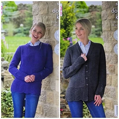 Image of King Cole 5365 Knitting Pattern Womens Cardigan and Sweater in Majestic DK