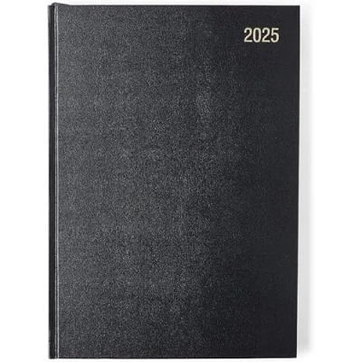 Image of Letts of London Standard A4 day to a page 2025 diary black