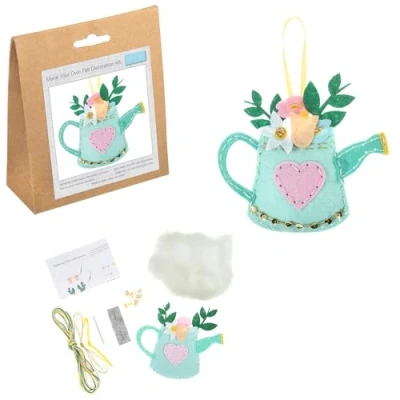 Image of Crafty Capers Watering Can Felt Sewing Kit Hanging Ornament Adults &amp; Older Kids