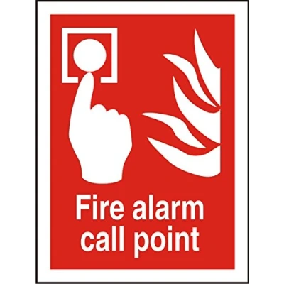Image of Seco Fire Alarm Call Point &amp; Sign, 200mm x 300mm Self Adhesive Vinyl