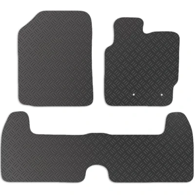 Image of Carsio Rubber Car Mats For Toyota Urban Cruiser 2008 to 2014 Tailored Fit Floor Mat Set Complete Accessory Black Custom Fitted All Weather &amp; Heavy Duty, Anti Slip Backing with Clips