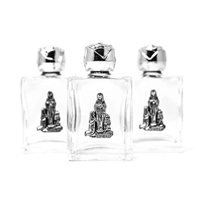 Image of Catholic Gift Shop 3 Holy Water BOTTLES FILLED with Lourdes &amp; Prayer Card