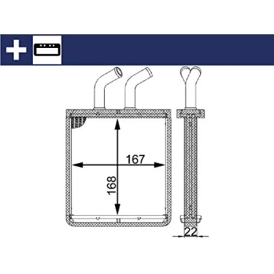 Image of OK30C61A10 Heat Exchanger MAHLE ORIGINAL AH 55 000S with mounting parts