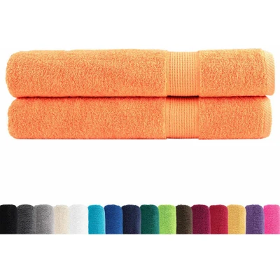 Image of vidaXL Premium Towels SOLUND 2 pcs Orange 100x200 cm 600 gsm