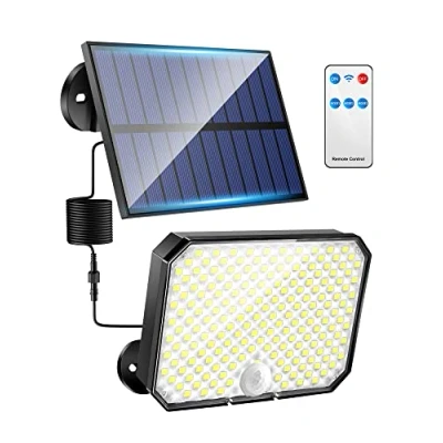 Image of One Fire Solar Lights,190LED Lights Outdoor Garden Lights,3Modes Remote Security Motion Sensor,IP65 Powered Waterproof