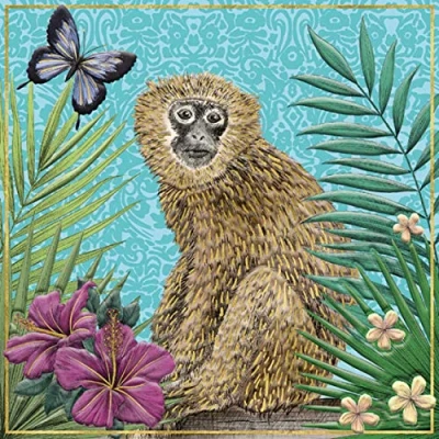 Image of Matthew Williamson Monkey Blank Greeting Card with Envelope