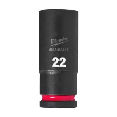Image of Milwaukee 1/2&quot; Sq Drive Shockwave Impact Socket 22mm Deep Ii