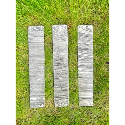 Image of ExtremE Damascus Steel Billet Bar 25x5cm Handmade Fire Storm Pattern Bush Crafts Knife Tools Making