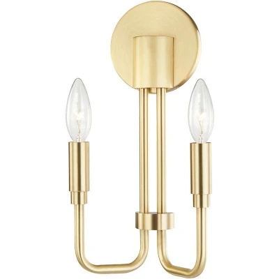 Image of Brigitte 2 Light Wall Sconce Brass