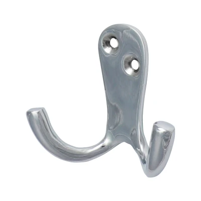 Image of 8x TIMCO Double Robe Hook Polished Chrome 200611