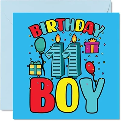 Image of 11th Birthday Card Boy Happy 11 Year Old Boy, Boys Cards for Him, 145mm x Greeting Son Brother Grandson Nephew Cousin God Son, Eleventh