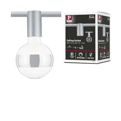 Image of Paulmann URail Ceiling Socket E27 matt chrome