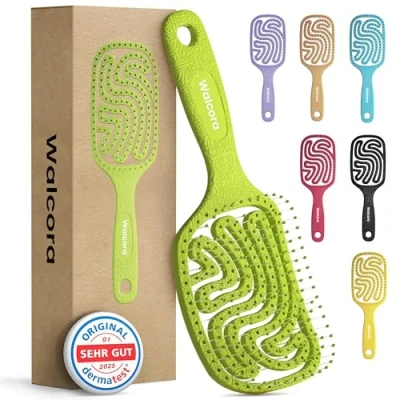 Image of WALCORA Hair Brush without Pulling, Detangling Brush, for Women, Men &amp; Children, Detangler Curls, Wet, Long, Thin Fine Hair, Anti Pull Breakage Hairbrush, Wet