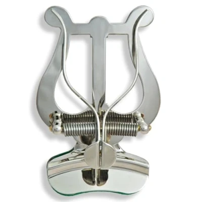 Image of Soundman Marching Lyre (Bell Clamp) for Trumpet, Cornet, Flugelhorn, Lyra Music Holder Stand (Nickel Plated)